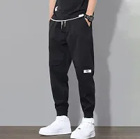 Stylish Blended Solid Regular Track Pants For Men Pack Of 2-thumb1