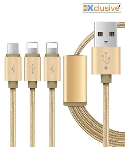 Xclusive plus High Quality Braided 3in1 Data Cable For all Smartphones