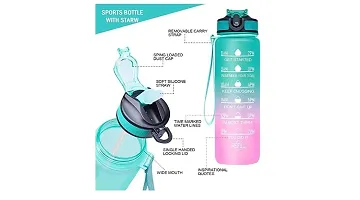 Water Bottles Leakproof Unbreakable Bottle with Motivational Time Marker 1 Litre-thumb2