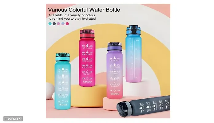 Water Bottles Leakproof Unbreakable Bottle with Motivational Time Marker 1 Litre-thumb5
