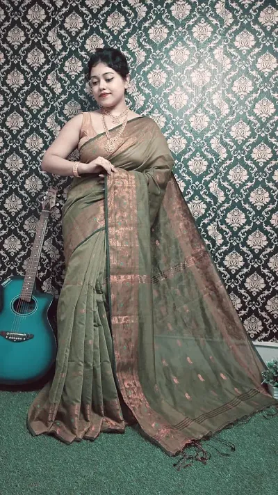 Elegant Cotton Silk Saree with Blouse piece 