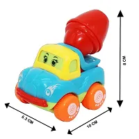 Unbreakable Friction Powered Automobile Car Toy Set, Pull Back Car Truck Toys for Kids Boy and Girl, Construction Vehicle Toys(Trolley, Dump Truck, Cement Mixer) Pack of 4, Multicolor-thumb3