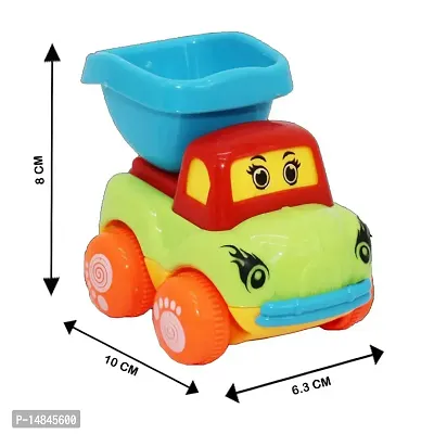Unbreakable Friction Powered Automobile Car Toy Set, Pull Back Car Truck Toys for Kids Boy and Girl, Construction Vehicle Toys(Trolley, Dump Truck, Cement Mixer) Pack of 4, Multicolor-thumb5