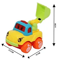 Unbreakable Friction Powered Automobile Car Toy Set, Pull Back Car Truck Toys for Kids Boy and Girl, Construction Vehicle Toys(Trolley, Dump Truck, Cement Mixer) Pack of 4, Multicolor-thumb2