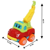 Unbreakable Friction Powered Automobile Car Toy Set, Pull Back Car Truck Toys for Kids Boy and Girl, Construction Vehicle Toys(Trolley, Dump Truck, Cement Mixer) Pack of 4, Multicolor-thumb1