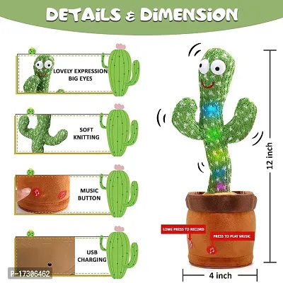 Dancing Cactus Talking Toy, Cactus Plush Rechargeable Toy, Wriggle  Singing Recording Repeat What You Say Funny Education Toys-thumb2