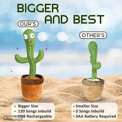 Dancing Cactus Talking Toy, Cactus Plush Rechargeable Toy, Wriggle  Singing Recording Repeat What You Say Funny Education Toys-thumb3