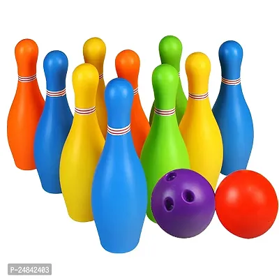 Bowling Toy Set with 10 Bottles and 2 Balls Game for Kids (Bowling Toy Set), Multicolor-thumb0