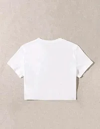 Trendy Cotton Blend Crop Top T-Shirt For Women-thumb1