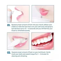 Teeth Whitening Foam Toothpaste Makes You Reveal Perfect  White Teeth, Natural Whitening Foam Toothpaste Mousse with Fluoride Deeply Clean Gums Remove Stains- Pack of 4 [1 x 60ml]-thumb2