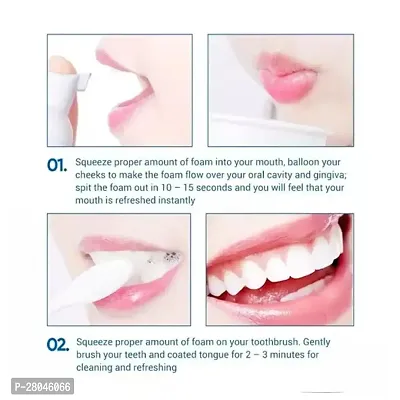 Teeth Whitening Foam Toothpaste Makes You Reveal Perfect  White Teeth, Natural Whitening Foam Toothpaste Mousse with Fluoride Deeply Clean Gums Remove Stains- Pack of 4 [1 x 60ml]-thumb3