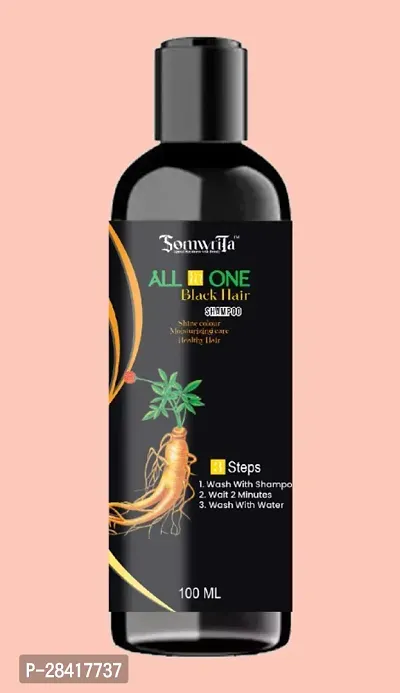 Somwrita All in One Black Hair Color Shampoo 100ml-thumb0