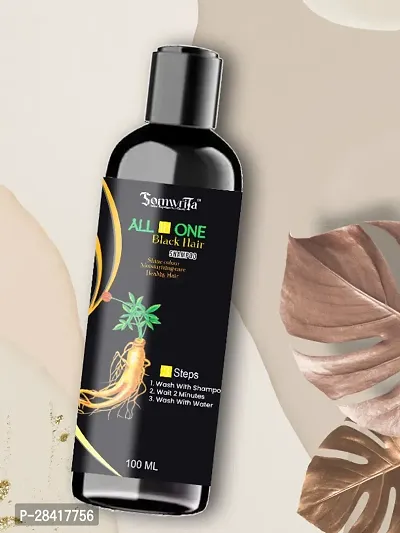 Somwrita All in One Black Hair Color Shampoo 100ml-thumb0