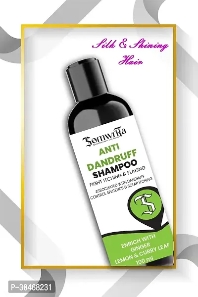 Professional Anti Dandruff Shampoo Enrich with Ginger, Lemon  Curry Leaf for Scalp Itchiness, Flaking and Dandruff Control- 100ml-thumb0