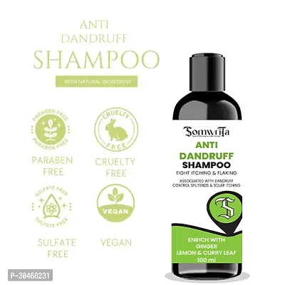 Professional Anti Dandruff Shampoo Enrich with Ginger, Lemon  Curry Leaf for Scalp Itchiness, Flaking and Dandruff Control- 100ml-thumb5