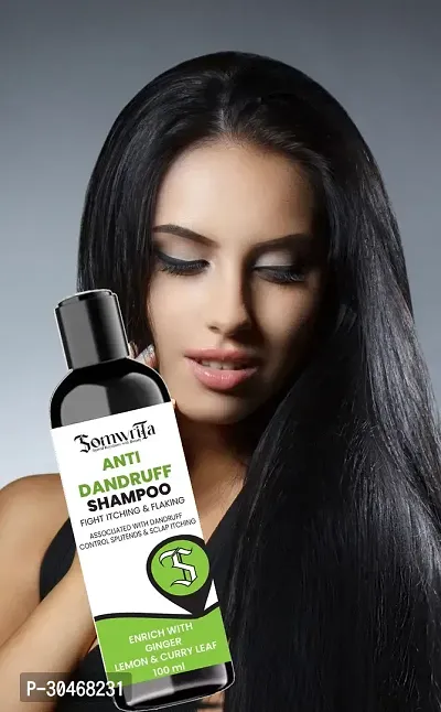 Professional Anti Dandruff Shampoo Enrich with Ginger, Lemon  Curry Leaf for Scalp Itchiness, Flaking and Dandruff Control- 100ml-thumb2