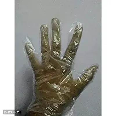 100 Disposable Plastic Transparent Clear Gloves-thumb0