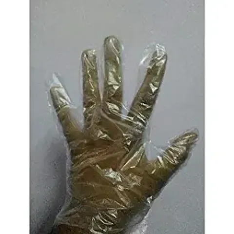 100 Disposable Plastic Transparent Clear Gloves