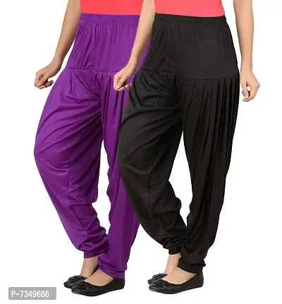 Women Cotton Viscose Dhoti Patiala Pack of 2-thumb0