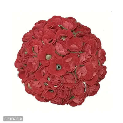 GadinFashion? Artificial flower Full Juda Bun/Gajra Hair Flower Gajra for Wedding and Parties Use for Women in Red Color Pack of 1