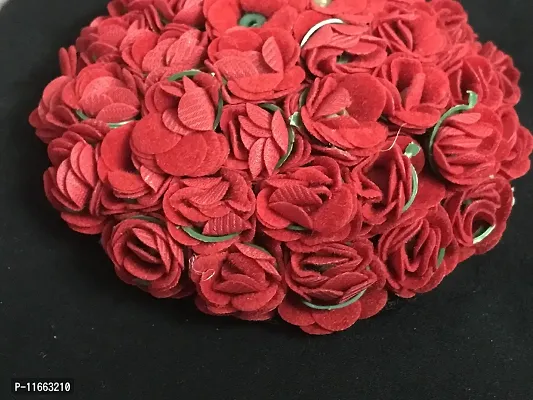 GadinFashion? Artificial flower Full Juda Bun/Gajra Hair Flower Gajra for Wedding and Parties Use for Women in Red Color Pack of 1-thumb2