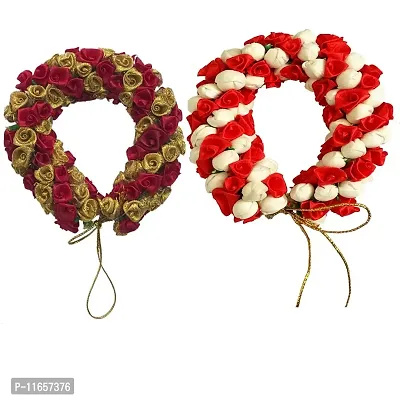 GadinFashion?Artificial Mogra Flower Juda/Gajra Accessories For Women Pack of-2,Multicolor-thumb0