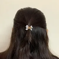 GadinFashion? Flower Hair Clip 6 pcs Hair Accessories For Women Bridal Hair Accessories Claw Clip Clutcher For Women Hair Pearl Hair Accessories Flower For Hair Small Hair Clips (3228-2)-thumb2