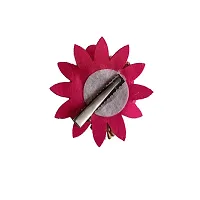 GadinFashion? Artificial Flower Juda Hair Pins/Clip for Girls Hair Styling (Pack of-01,Color-Rani Pink)-thumb1