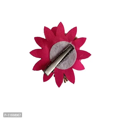 GadinFashion? Artificial Flower Juda Hair Pins/Clip for Girls Hair Styling (Pack of-01,Color-Rani Pink)-thumb2