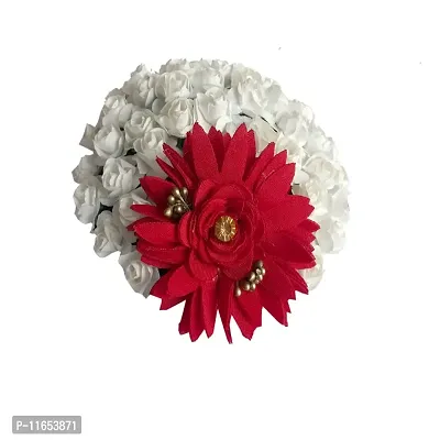 GadinFashion? Artificial Flower Juda Hair Gajra for Girls Hair Styling, Hair Accessories (Pack-01,Color-White)