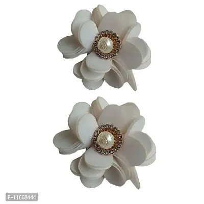 GadinFashion? Artificial Flower Juda Hair Pins/Clip for Girls Hair Styling (Pack of-02,Color-White)-thumb0