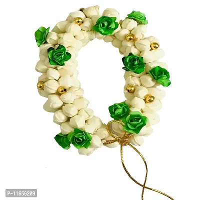 GadinFashion? Hair Artificial Flower Mogra Gajra/Juda, Accessories For Women/Girls (Green)