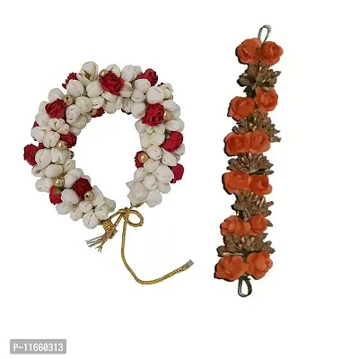 GadinFashion? Hair Bun Mogra & orange Flower Gajra for Women in Pack of-02