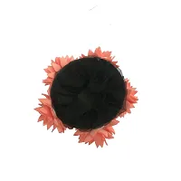 GadinFashion? Fabric Flower Gajra Bun Artificial Juda Hair Bun Gajra Accessories for Women, Peach, Pack of 01-thumb1