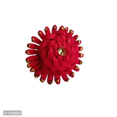 GadinFashion? Artificial Flower Juda Hair Pins/Clip for Girls Hair Styling (Pack of-01,Color-Red)-thumb0