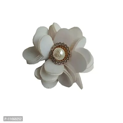 GadinFashion? Artificial Flower Juda Hair Pins/Clip for Girls Hair Styling (Pack of-01,Color-White)