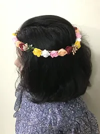 Gadinfashion?Floral Handmade Tiara for Girls and Women Head Crown, Multicolor, Pack of 01-thumb2