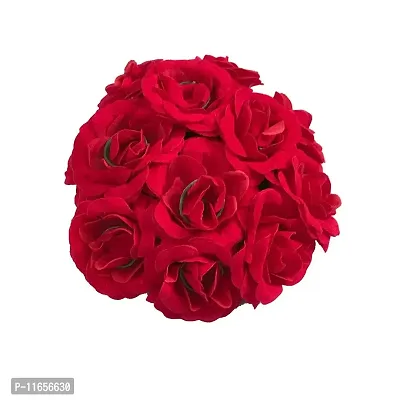 GadinFashion? Stylish Artificial Red Rose Wedding Hair Bun Gajra Hair for Women Juda Bun Hair Bun Styling Accessories