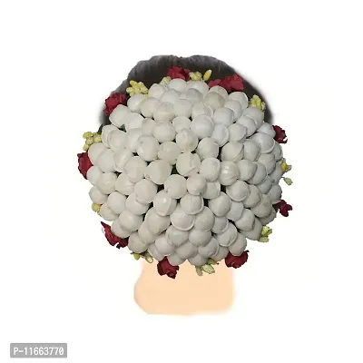 GadinFashion? Artificial flower Full Juda Bun/Gajra Hair Flower Gajra for Wedding and Parties Use for Women Pack 1 Multicolor-thumb3