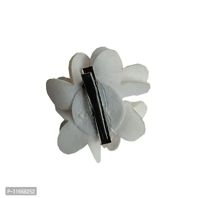 GadinFashion? Artificial Flower Juda Hair Pins/Clip for Girls Hair Styling (Pack of-01,Color-White)-thumb2