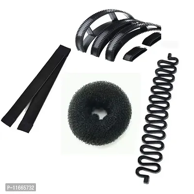 GadinFashion? Combo Of 8 Hair Accessories - 1 Donut 5 Bumpits 1 French braid tool, 1 Twist Bun Maker