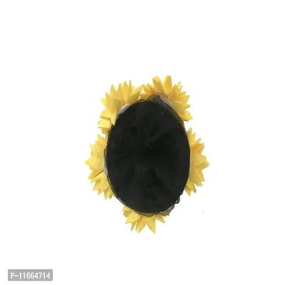 GadinFashion? Fabric Flower Gajra Bun Artificial Juda Hair Bun Gajra Accessories for Women, Yellow, Pack of 01-thumb2