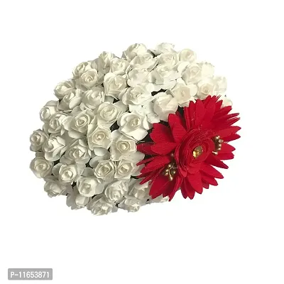 GadinFashion? Artificial Flower Juda Hair Gajra for Girls Hair Styling, Hair Accessories (Pack-01,Color-White)-thumb2