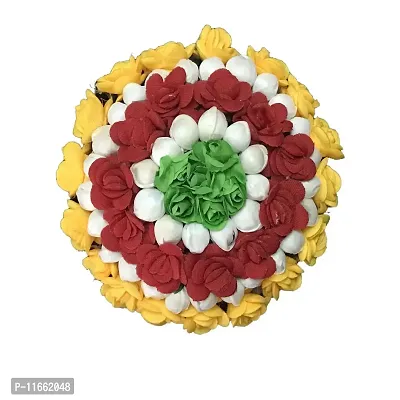 GadinFashion? Artificial flower Full Juda Bun/Gajra Hair Flower Gajra for Wedding and Parties Use for Women (Multicolor) Pack of 1