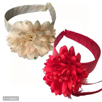 Buy GadinFashiontrade; Baby Hair Band Flower Headband For Kid Girls Baby  Head Band (Color-Red and Peach, Pack of-02) Online In India At Discounted  Prices