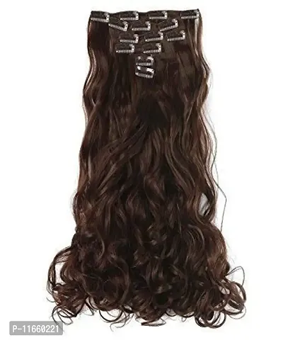 GadinFashion? 6 Pcs 14 Clips Curly Head Hair Extensions For Women To Increase Instant Length And Volume (Natural Brown)