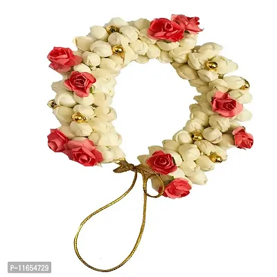 GadinFashion? Hair Artificial Flower Mogra Gajra/Juda, Accessories For Women/Girls (Peach)