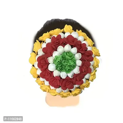 GadinFashion? Artificial flower Full Juda Bun/Gajra Hair Flower Gajra for Wedding and Parties Use for Women (Multicolor) Pack of 1-thumb3