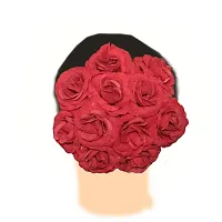 GadinFashion? Stylish Artificial Red Rose Wedding Hair Bun Gajra/Juda for Women/Girls-thumb2