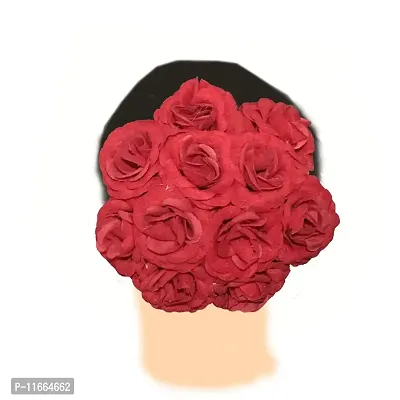 GadinFashion? Stylish Artificial Red Rose Wedding Hair Bun Gajra/Juda for Women/Girls-thumb3